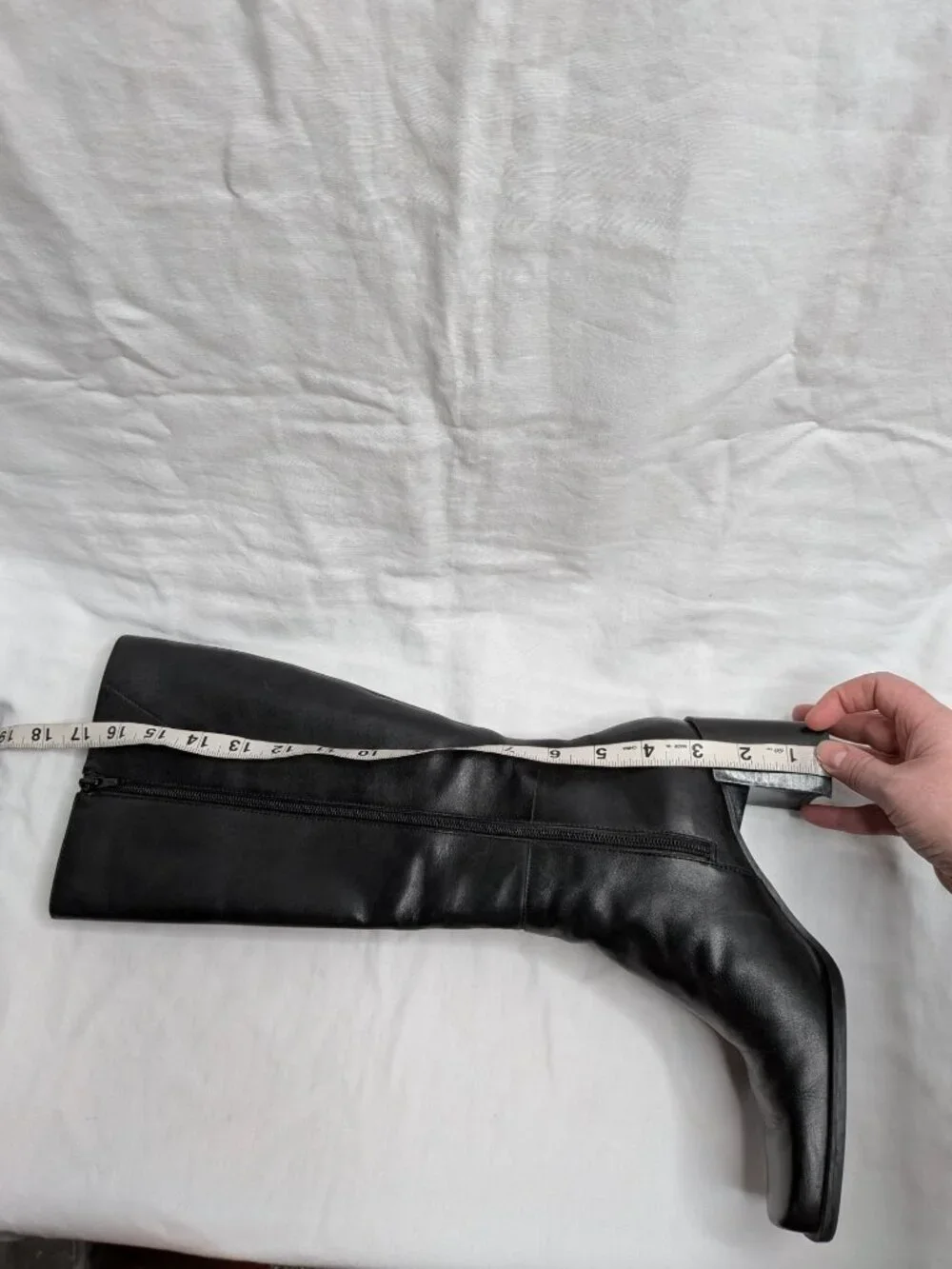 Vintage y2k Nine West Black Leather Square-Toe Knee-High Boots Size 7.5